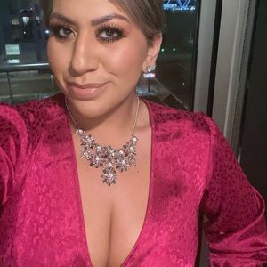 Hot pink leopard print wide sleeve dress🐆